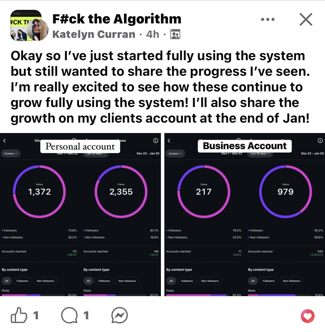 Katelyn Curran community results post